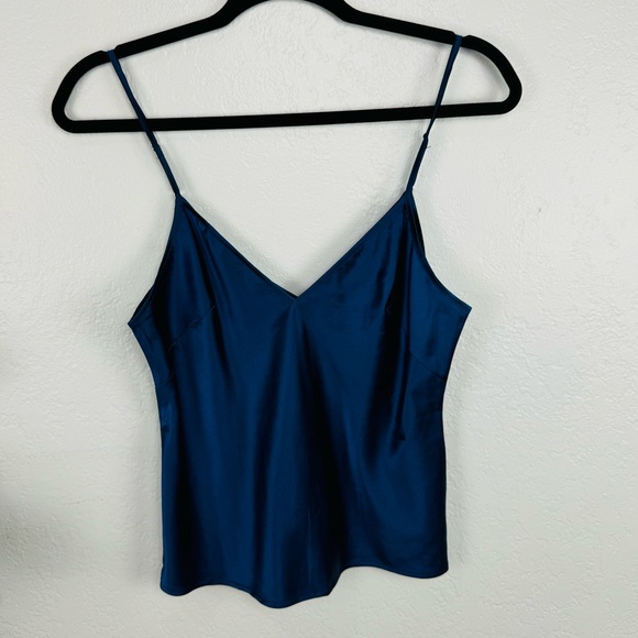 NWT Noelle Wolf Mist Silk Navy Blue Camisole - Picture 3 of 10